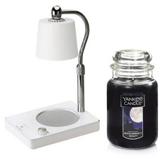 Yankee Candle 大罐香氛蠟燭 + 可調光定時融蠟燈組, 融蠟燈白色 + 蠟燭混合色, 仲夏之夜