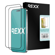 렉스 케이스 호환형 풀커버 강화유리 휴대폰 액정보호필름 2P, 1세트