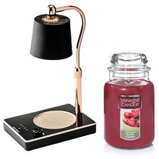 Yankee Candle 香氛蠟燭 + 融蠟燈組, 融蠟燈黑色 + 蠟燭混合色, 黑櫻桃