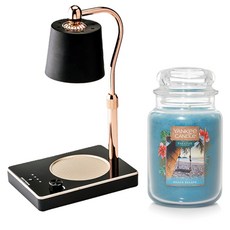 Yankee Candle 大罐香氛蠟燭 + 可調光定時融蠟燈組, 黑色(融蠟燈), 海灘假期
