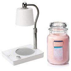 Yankee Candle 大罐香氛蠟燭 + 可調光定時融蠟燈組, 融蠟燈白色 + 蠟燭混合色, 粉紅沙灘