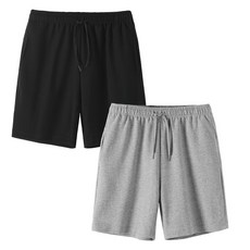 中性款棉質運動短褲 2件組