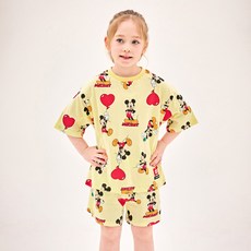 JELISPOON 兒童款迪士尼米奇愛心氣球短袖上下套裝
