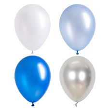 Sempertex 氣球 30cm 30入組, 1套, 珍珠白, 珍珠天藍, 珍珠藍, 反光銀