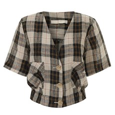 페이지플린 여성용통기성 V체크 린넨 자켓 F2BJK007A