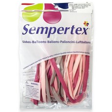 Sempertex 魔術氣球 260S 50入組, 粉彩暮玫瑰色 + 粉彩啞光粉色 + 粉紅色 + 桃紅色, 1套