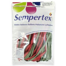 셈퍼텍스 요술풍선 260S 50p 세트, 레드 + 유칼립투스, 1세트