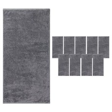 Songwol 松月 素色黑標籤竹纖維厚磅飯店級毛巾 250g, 灰色, 10條