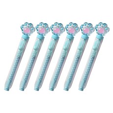 2Youngdesign 推滑式貓咪橡皮擦, 藍色, 6個