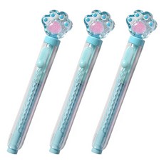 2Youngdesign 推滑式貓咪橡皮擦, 藍色, 3個