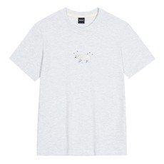 옥스타 남녀공용 통기성 북극곰 자수 반팔티 7TS048