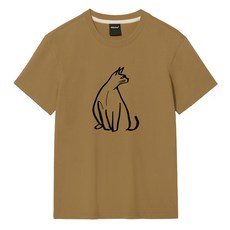 옥스타 드로잉 고양이 통기성 반팔 티셔츠 4TS002