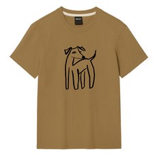 옥스타 드로잉 강아지 통기성 반팔 티셔츠 4TS001