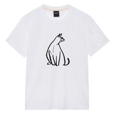 옥스타 드로잉 고양이 통기성 반팔 티셔츠 4TS002