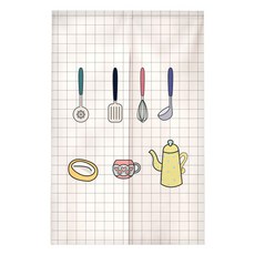 이그나스 주방 일러스트 가리개 커튼