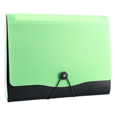 로타 2in1 13포켓 아코디언 덮개형 파일 클립보드, 그린, 1개