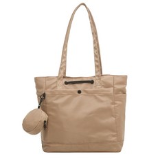 소리달 여성용 바구타 수납 좋은 경량 빅 숄더백 + 미니 파우치 세트