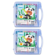 LINE FRIENDS 叢林布朗蠟筆 藍色, 24色, 2個