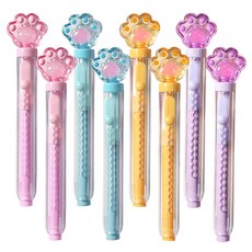 推滑式貓咪橡皮擦 4款 x 2入組, 1套, 混合顏色