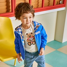 GUESS KIDS 男童格紋小熊雙面穿夾克
