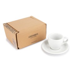 LOVERAMICS 愛陶樂 蛋形濃縮咖啡杯 80ml 禮盒組, 白色, 1套