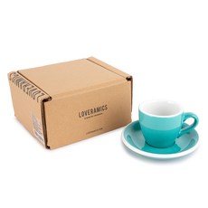 LOVERAMICS 愛陶樂 蛋形濃縮咖啡杯 80ml 禮盒組, 海洋綠, 1套