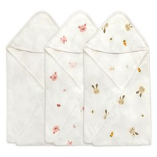 ikii 孩童棉質包巾 3件組