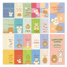 모노라이크 반달북마크 언매치드 프렌즈 Pattern 10종 x 6p + Solid 10종 x 6p 세트, 혼합색상, 1세트