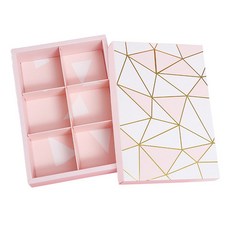 이홈베이킹 접이식 상자 6구, 골드 + 핑크, 10개