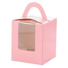 E Home Baking 單格杯子蛋糕開窗盒, 粉紅色, 25個