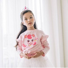 emotioncastle 女童款 奇妙萌可 愛心萌可 荷葉邊長袖T恤