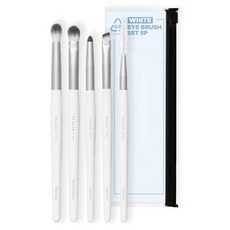 FLALIA 眼妝刷具5件組 + 化妝包套組, 1個, 白色