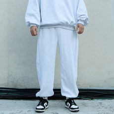 이지스튜디오 W 스트롱코튼 사이드 딥 턱 벌룬핏 스웨트 조거 팬츠