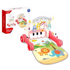 SKY SunStar 2合1 輪子鋼琴健身架 寶寶學步, 粉紅色, 1個