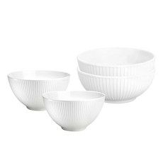 필리빗 플리세 밥그릇 + 국그릇 세트, 화이트, 밥그룻 + 국그릇, 2세트