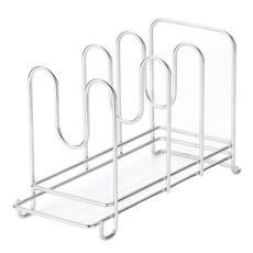 JUBU DESIGN 全不鏽鋼平底鍋&鍋蓋收納架 中, 單一顏色