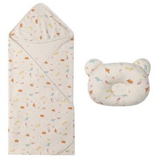 with organic 兒童用包巾 + 塑型枕套組