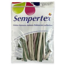 Sempertex 魔術氣球 260S, 隨機出貨(柔和黃昏奶油色, 柔和黃昏玫瑰色, 白沙色, 尤加利色), 50個