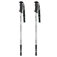 BFL Panta 杜拉鋁3段式可調節長度直式登山杖, 灰色, 2個