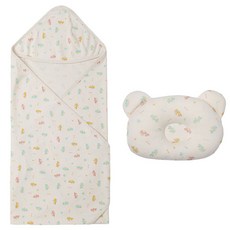 with organic 嬰兒包巾 + 塑形枕套組