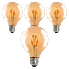 DAYSTAR HOUSE LED 愛迪生燈泡 4W E26 G95, 4個, 燈泡色