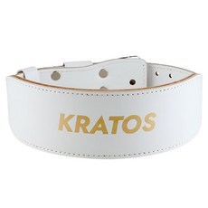 KRATOS 皮革舉重腰帶 腹壓腰帶 重量訓練腰帶 健身 舉重 M, 白色