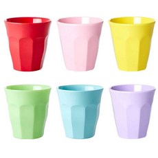 rice 嬰兒迷你彩色杯 6 件套, 紅色,粉色,黃色,淺綠色,天藍色,紫色, 1組