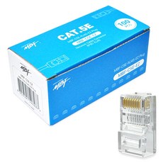 MYBESTFRIEND CAT 5E RJ45 穿透式簡易插頭連接器 MBF-C5E-EZ 100入組, 透明, 22cm, 1套
