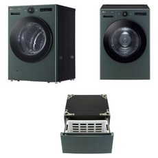 LG전자 트롬 오브제컬렉션 드럼세탁기 + 건조기 + 페데스탈 세트 FX23GNGF-GG 22kg + 20kg 방문설치, 네이처 그린
