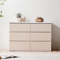 헤이몰리 로운 다용도 높은 와이드 서랍장 방문설치, 그레이, 6개