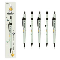 JAVAPEN JJUBA FRIENDS JJUBA EARTH 自動鉛筆 삐옹이 綠色, 0.5mm, 6個