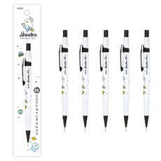 자바펜 쭈바프렌즈 쭈바어스 샤프 오덕 화이트, 0.5mm, 6개