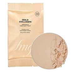 THE FACE SHOP 菲詩小舖 Gold Collagen安瓶兩用粉餅替換芯 SPF40 PA++ 9.5g, 1個, 203 Natural Beige