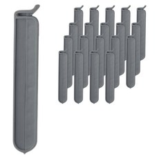 長條封口夾 大型, 20個, 灰色